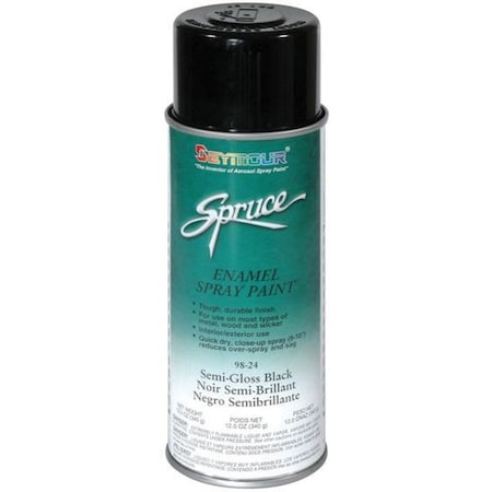 Seymour Paints SATIN BLACK SEMI-GLOSS, Can 98-24